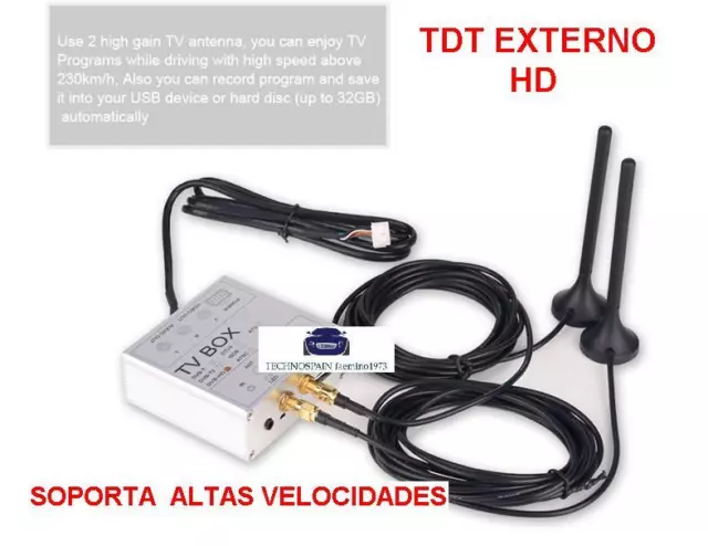SINTONIZADOR TDT HD externo COCHE, DOBLE ANTENA , ALTA VELOCIDAD, MPEG4  MPEG2 EUR 120,00 - PicClick FR
