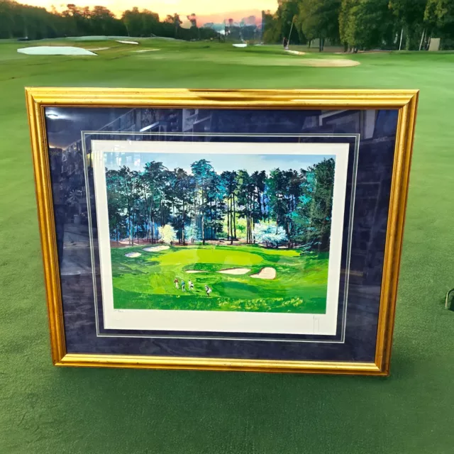 HUGE Mark King Augusta #13 Golf Art Print Framed Signed Matted