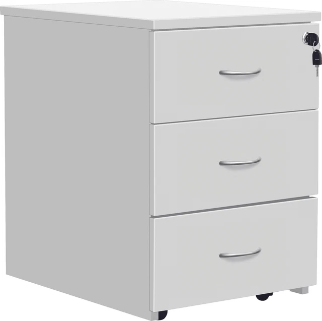 Serrion Eco 18 3 Drawer Mobile Pedestal White KF79826