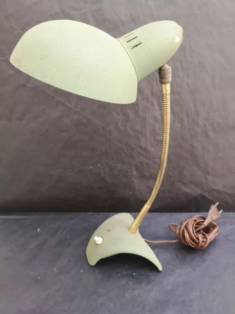 Lampe de bureau 1950 flexible doré bon état Hauteur 42 cms environ