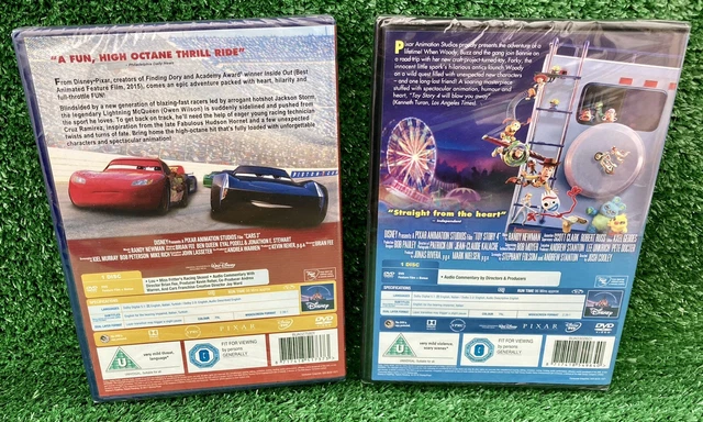 DISNEY PIXAR DVD Toy Story 4 & Cars 3 - Bundle Of Family Kids Films New