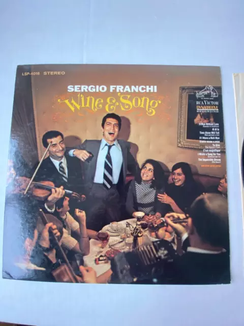 Sergio Franchi Wine & Song Record 33 RPM LP LSP-4018 RCA 1968 vinyl