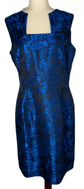 TAHARI ASL Women's NWT Blue/Black Dressy Dress Fully Lined $128 - Size 12