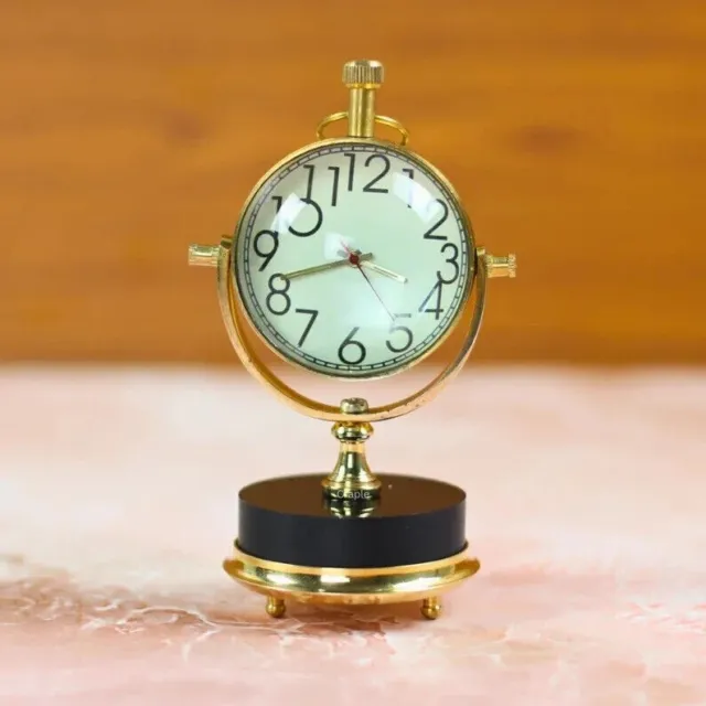 Reloj mecánico de mesa de latón estilo trofeo reloj náutico para artículo de regalo de escritorio