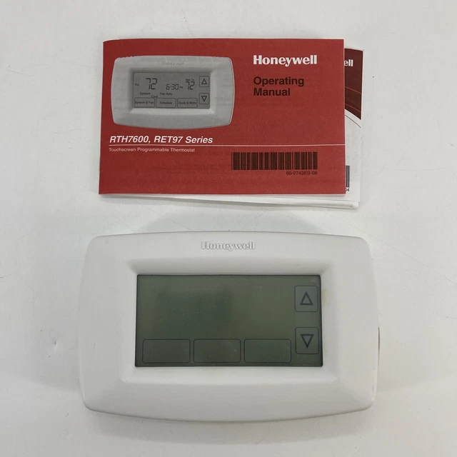 HONEYWELL RTH7600D WHITE 7 Day Programmable Touchscreen Display