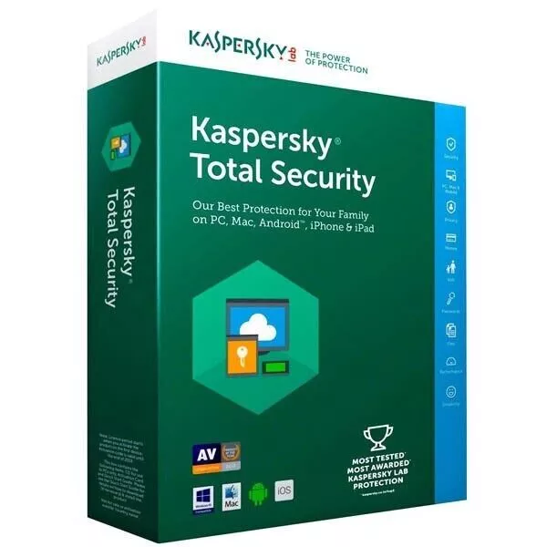 Kaspersky Total Security 2023 3 appareils 1 an antivirus PC Mac Android