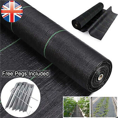 Weed Control Fabric With Free Pegs 1 2 3 4 M Wide 100Gsm Ground Cover Garden