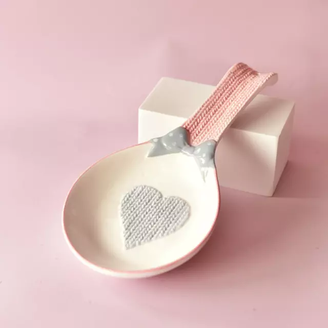 Heart Design Spoon Rest Snack Dessert Dish Easy Clean Durable Kitchen Gadgets