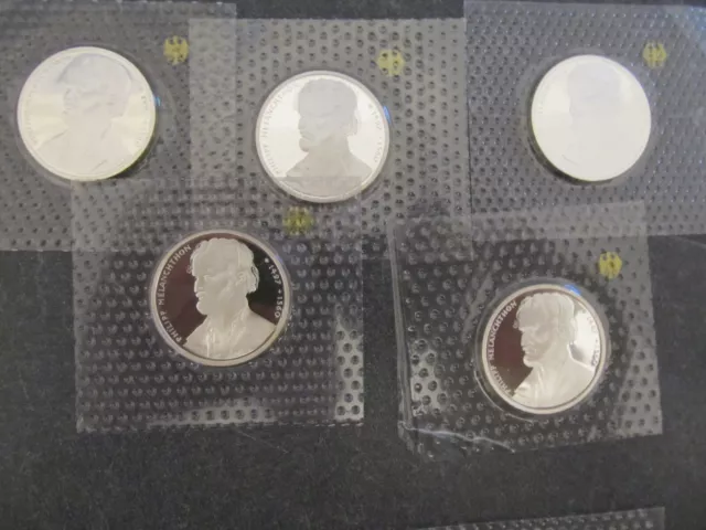 Sammlung 10 DM Gedenkmünzen 57 Stück in Noppenfolie Polierte Platte