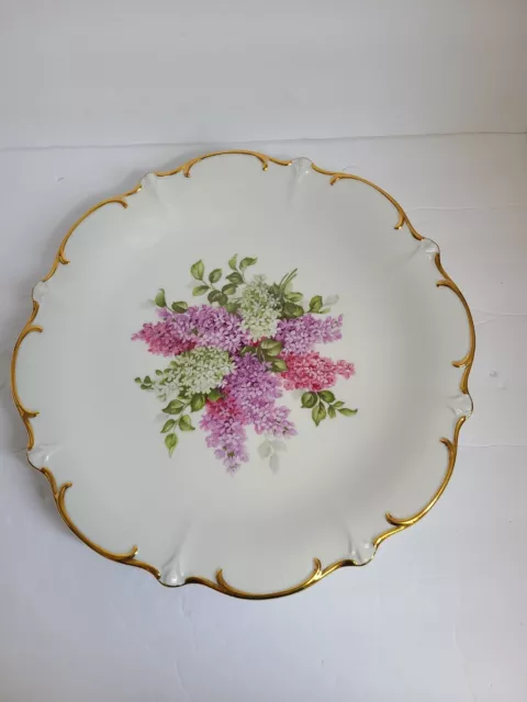 Vintage Schumann Arzberg Bavaria Germany Lilac Time Platter Plate With Gold Trim