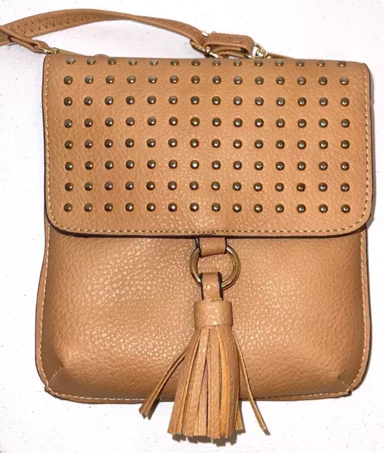 Carlos Santana Bag Small Crossbody Tan with Gold Accents Plus Tassel 2