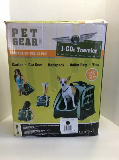 I Go 2 Traveler Pet Cat Or Dog Rolling Backpack Carrier Car Seat New Black