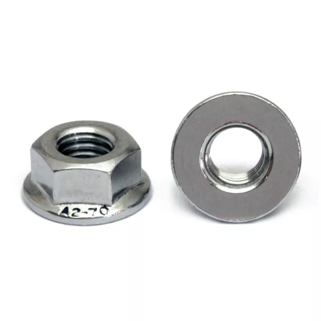 Hex Flange Nuts DIN 6923 Stainless Steel A2 / 18-8 Metric Coarse M3 M4 M5 M6 M8