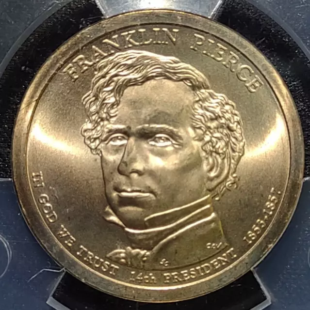 2010-P $1 Franklin Pierce ANACS SP69 Satin Position A Price Guide ($850)