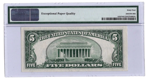 Fr. 1656* $5 1953A Silver Certificate Star PMG Choice Uncirculated 64 EPQ 2