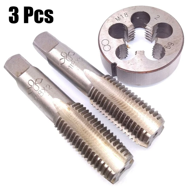 HSS M 18 X 2mm Taper & Plug Tap & M 18 X 2mm Die Metric Thread Right Hand