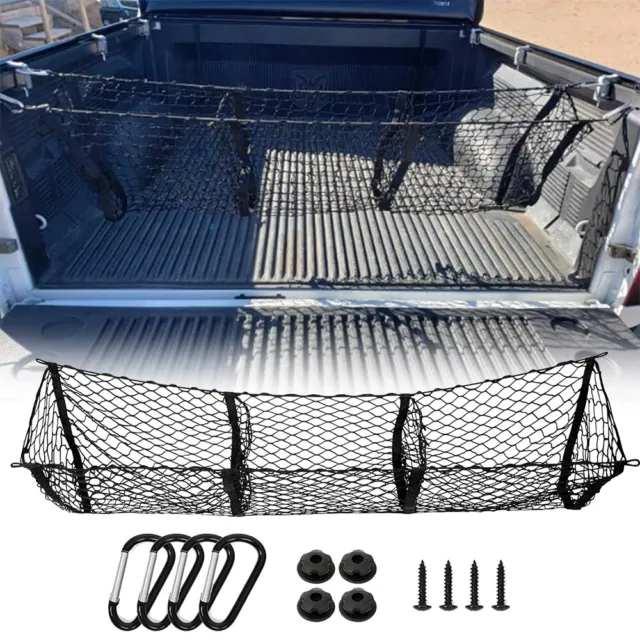 For Chevy Colorado Silverado Trunk Bed Cargo Net 3 Pocket Elastic Storage Mesh