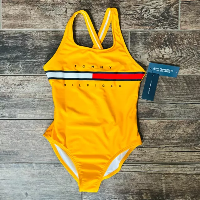 Tommy Hilfiger - Yellow Girls Swimsuit - One Piece XL 16 - 24"