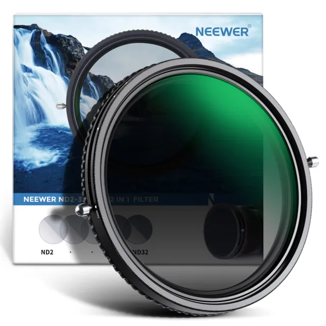 NEEWER 2 in 1 67mm HD Variable ND Filter ND2–ND32 Filter and CPL Filter