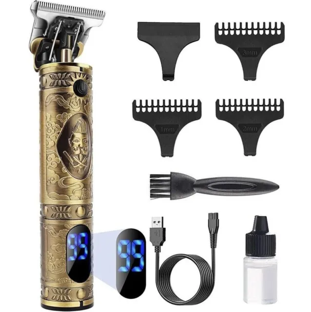 Taglia Capelli Professionale Regola Barba Rasoio Oro Elettrico Retro Display