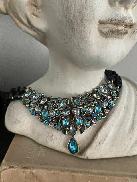 HEIDI DAUS Worth Waiting For Dazzling Crystal Drop Necklace Blue Multi
