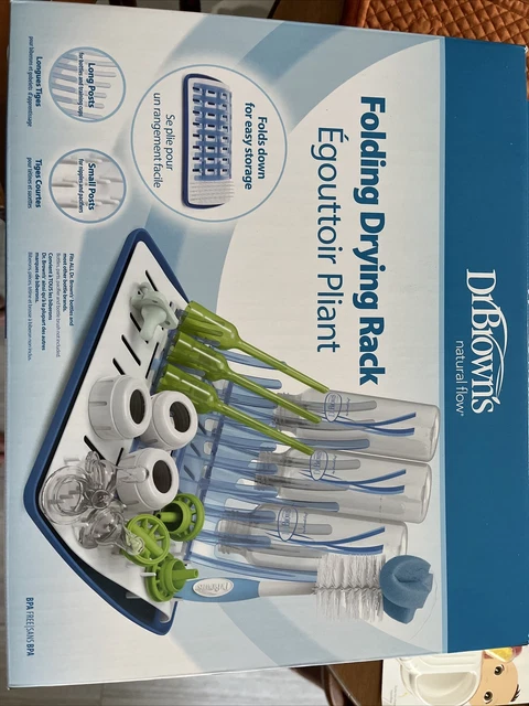 Dr. Brown`s Natural Flow Universal Folding Drying Rack New in Box!