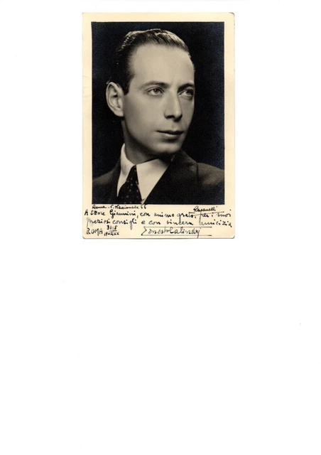 rarissima foto di un giovanissimo ernesto calindri con dedica 1942