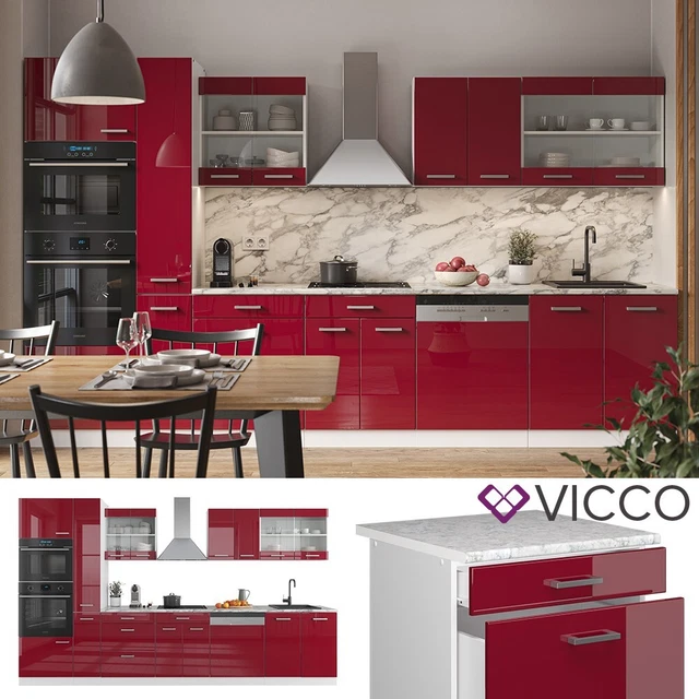 Cuisine Intégrée Vicco Optima, 270 Cm, Gris élégant, Moderne, Neuve