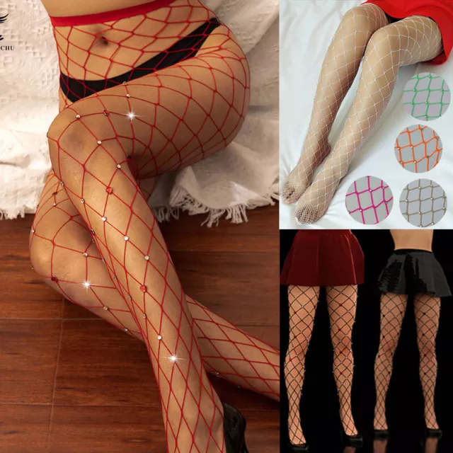 Mujer Cristal Estrás Rejilla Malla Red Calcetines Medias Pantys Medias,  <