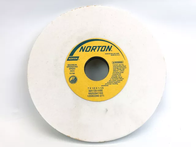 Norton Grinding Wheel 7"x.5"x1.25" Ceramic Aluminum Oxide 100 Grit 38A100-IVBE