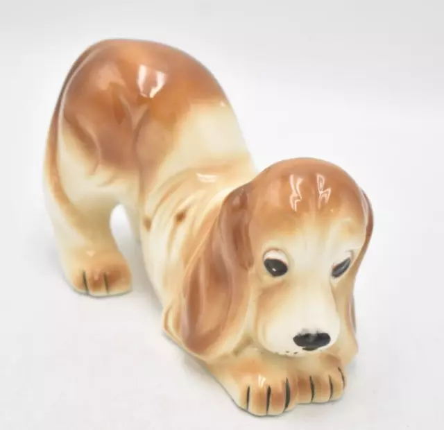 Vintage Basset Hound Dog Figurine Statue Ornament