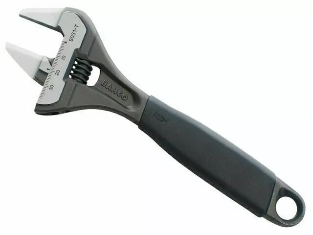 Bahco 9031-T Extra Thin Jaws Adjustable Wrench 8" Extra Wide Jaw Opening 38mm