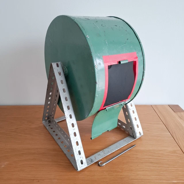 VINTAGE TOMBOLA RAFFLE Drum Old Handmade Post-War Mid-Century Bingo ...