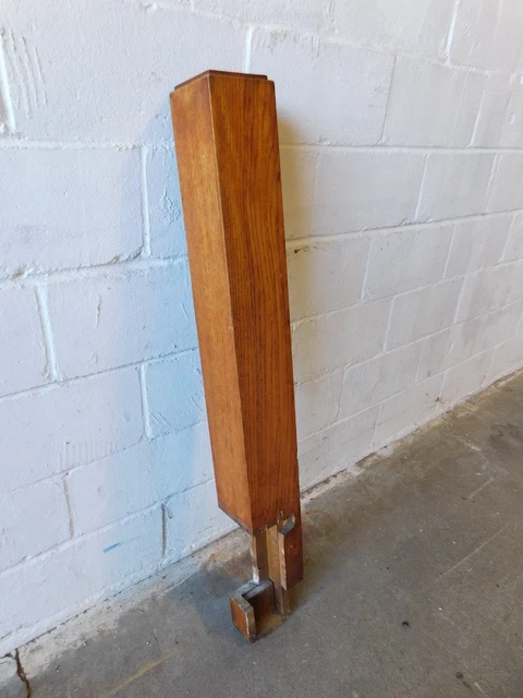 1900's Wooden ANTIQUE Oak NEWEL POST Stairway CRAFTSMAN / MISSION Style ORNATE 4