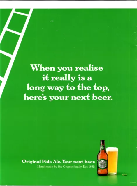 Coopers Brewery Adelaide Pale Ale Here's To The Top  Original A4 Print Ad 2007