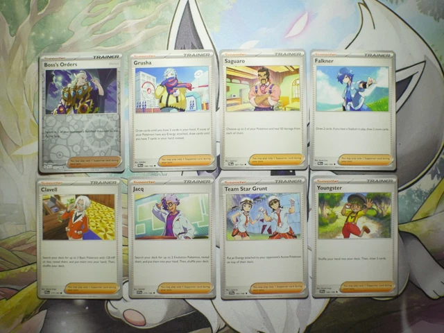 Rare Pokemon Paldea Evolved Trainer Bundle Boss's Orders Grusha Saguaro Falkner