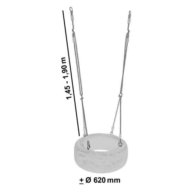 Horizontale Reifenschaukel mit Reifen Schaukelsitz Schaukelreifen Autoreifen 3