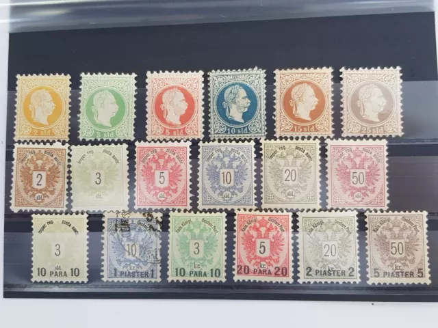 Briefmarken Post in der Levante 1 - 6 II, 8 - 13, 14 und 15 - 19 ungebraucht
