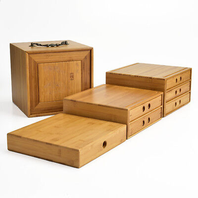 Collect Cake Box Bamboo Box for Pu'er Tea Storage Drawer for Tea Cabinet Tea Box