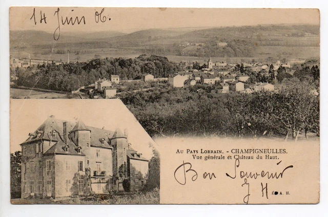 CHAMPIGNEULLES  Meurthe et moselle CPA 54 Vue generale et chateau du haut