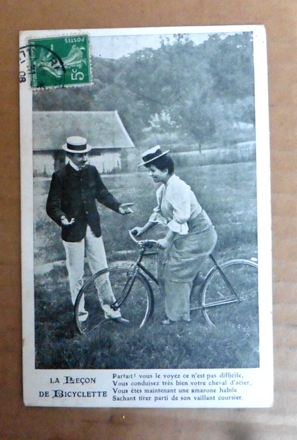 CPA ancienne carte postale cyclisme vélo Bicyclette femme