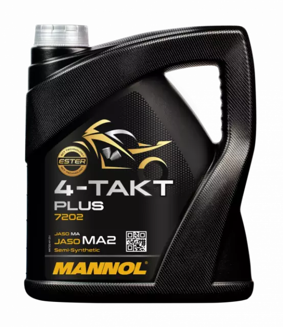 MANNOL 4L 4-Takt Plus 10W-40 4 Stroke Motorcycle Engine Oil API SL JASO MA/MA2