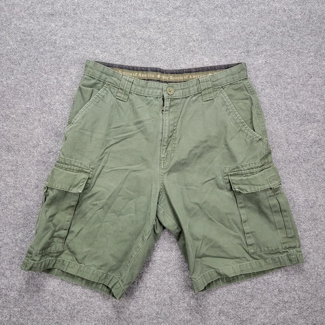Boy Scouts of America Mens Cargo Shorts Canvas Outdoors Uniform Green Sz 34