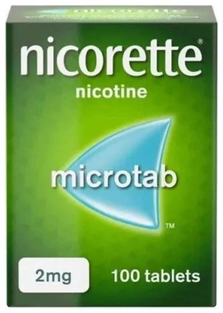 Nicorette microtab 2mg, nicotine tablet sublingual 100 un * limited stock * NEW