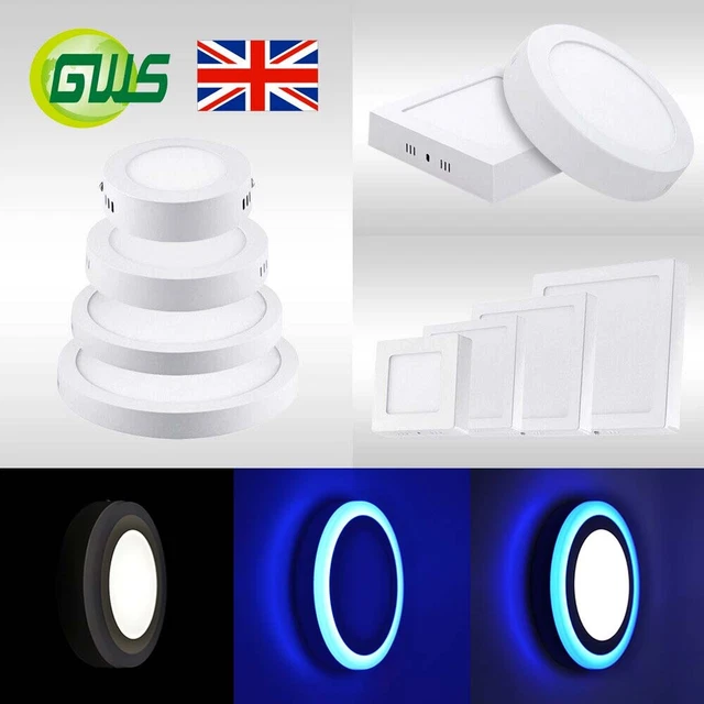 LED SURFACE MOUNTED Light Panel Ceiling Light 3CCT Blue Round Square