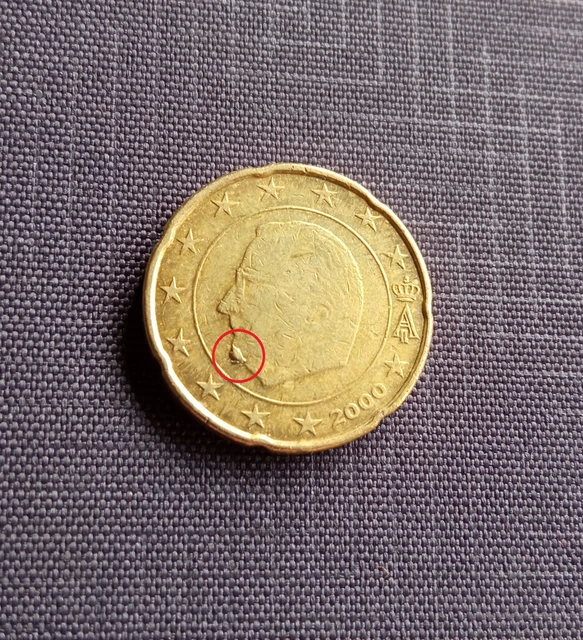 20 cents centimes belgique, 2002, fautée, TRES RARE 3