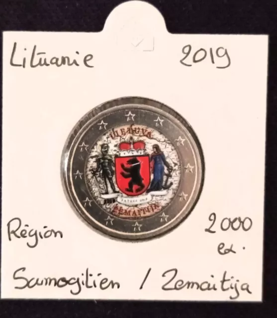 Pièces 2 Euro Commémorative COULEUR : Lituanie 2019 .