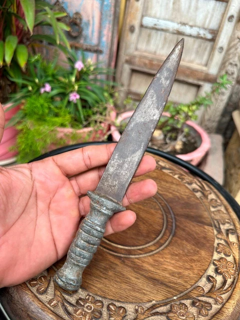 Old Hand Forged Metal Handle Iron Blade Knife Ancient Dagger Hunting Khanjar
