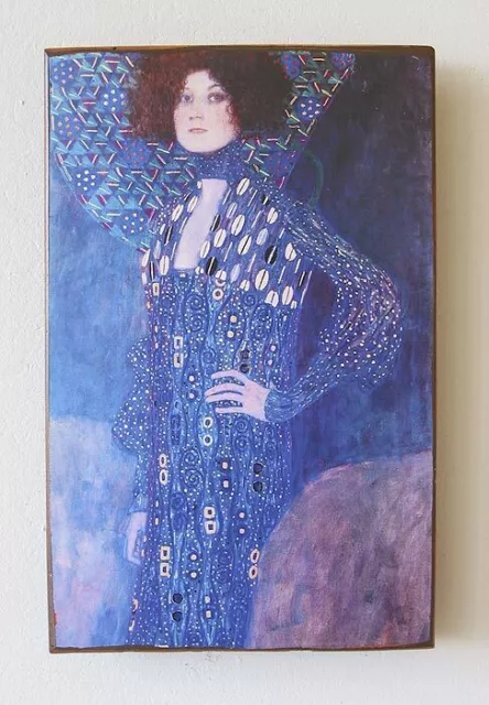 Gustav Klimt "Emilie Flöge" Bildnis Wien Mode Einzelstück auf altem Ziegel 39