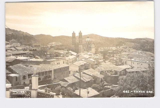 RPPC Real Photo Postcard Foreign Mexico Taxco Aerial View Of City